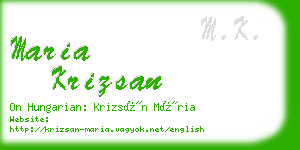 maria krizsan business card
